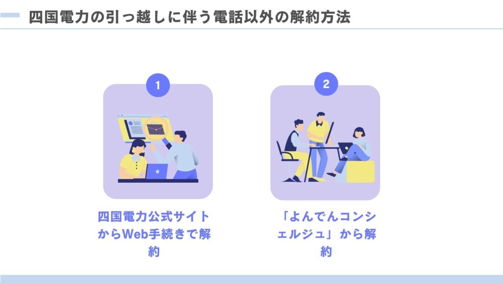 四国電力の引っ越しに伴う電話以外の解約方法