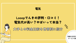 Looopでんきの評判・口コミ！電気代が高い？やばいって本当？大手との料金比較を世帯別に紹介