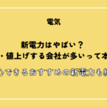 新電力はやばい？ 後悔する？倒産・撤退・値上げのリスクや失敗しない新電力会社の選び方も紹介