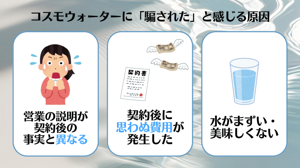 コスモウォーター,評判