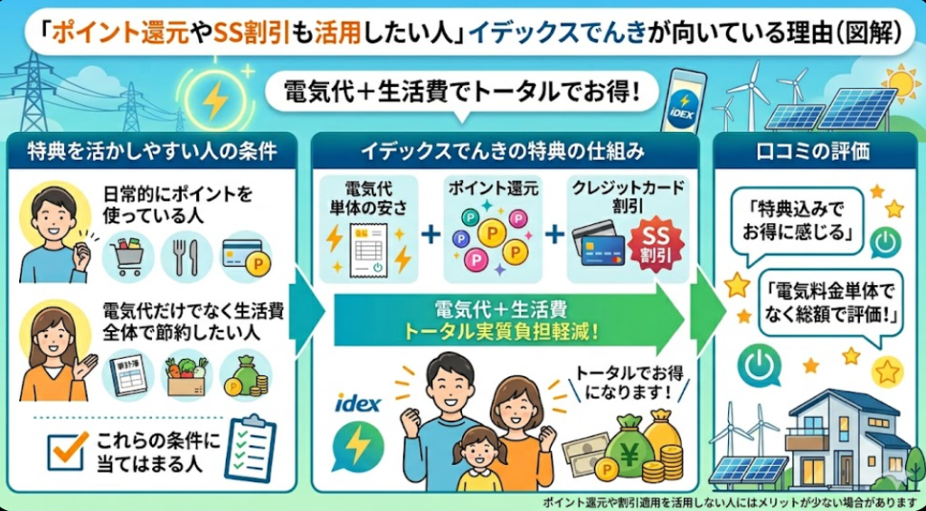 イデックスでんき ポイント還元 重要図