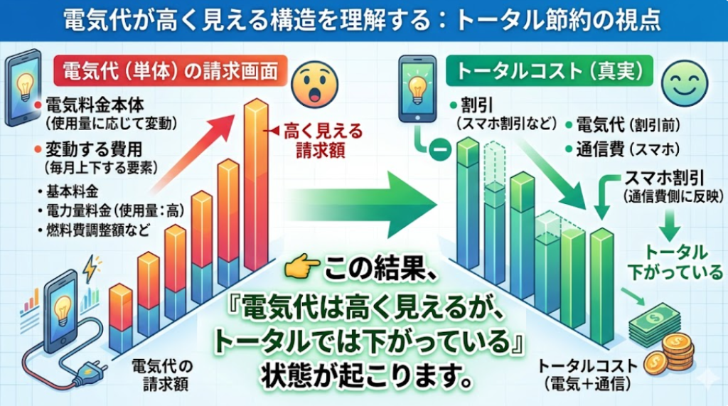 電気代 トータル 下がる