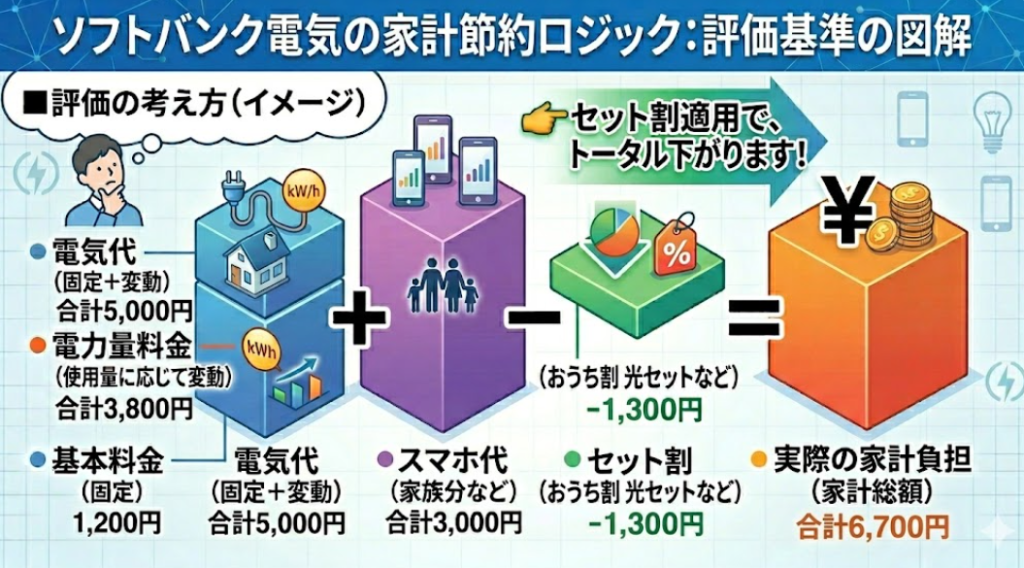 ソフトバンクでんき 料金算出方法