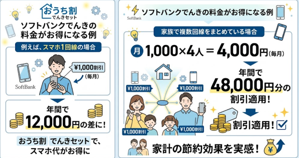 ソフトバンクでんき 料金イメージ図
