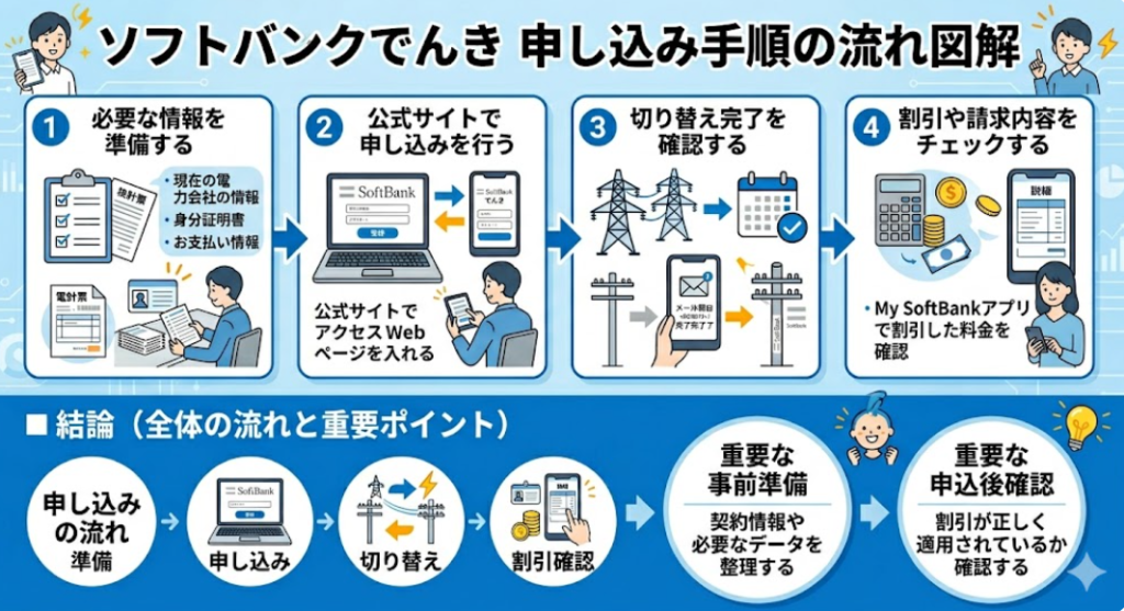 ソフトバンクでんき 申し込み手順