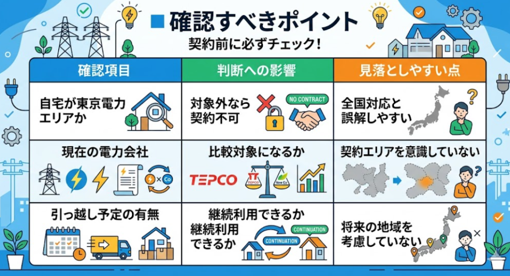 東急でんき 確認ポイント