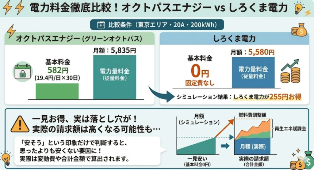 しろくま電力 他社比較