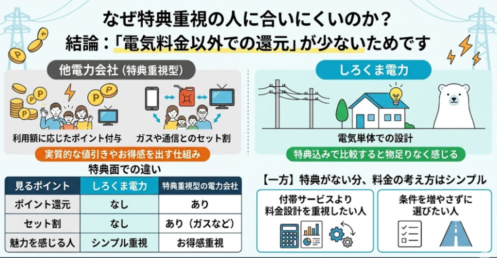 しろくま電力 特典なし