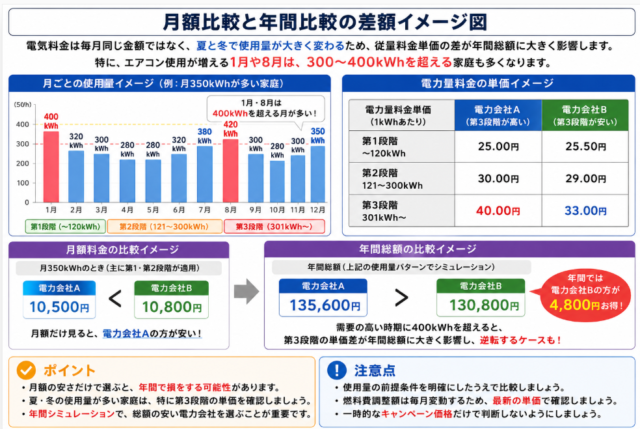 千葉県 月額 年額 比較イメージ図