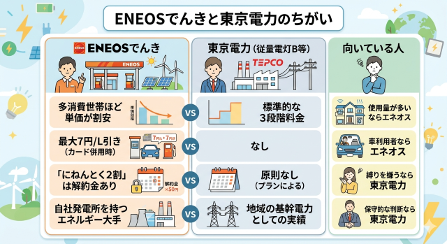 エネオスでんき 口コミから見る東京電力との違い