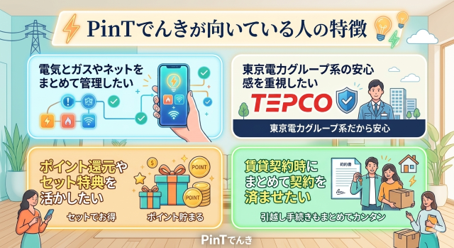 PinTでんき 口コミから見る向いている人の特徴