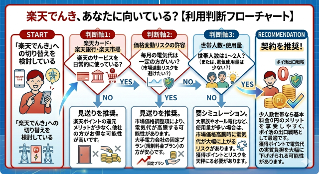 楽天でんき利用判断フローチャート