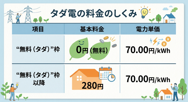 タダ電 口コミでわかる料金のしくみ