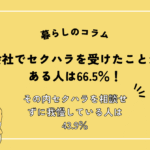 会社でセクハラを受けたことがある人は66.5％！その内セクハラを相談せずに我慢している人は43.9％
