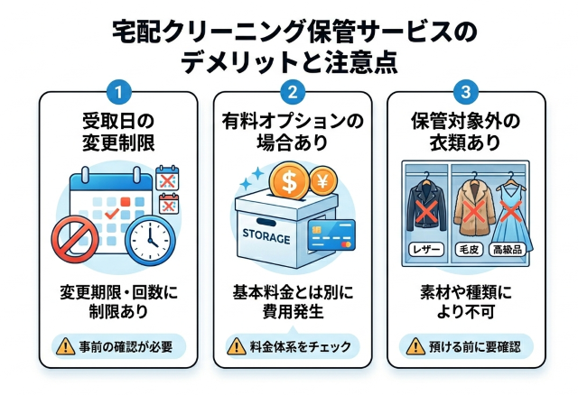クリーニング保管サービスの注意点