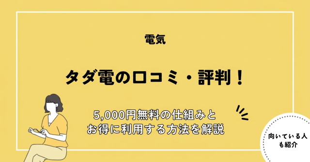タダ電の口コミ・評判は本当？