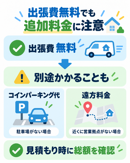 ハウスクリーニングの出張費 注意点 図解
