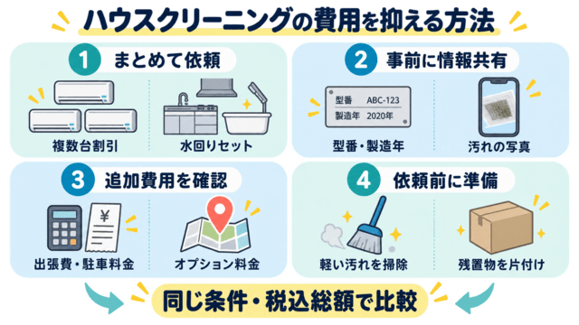 ハウスクリーニングの費用を抑える方法