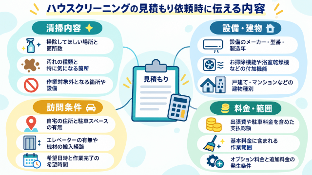ハウスクリーニング見積もりの伝え方
