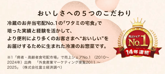ワタミの宅食ダイレクト 売上シェアNo.1