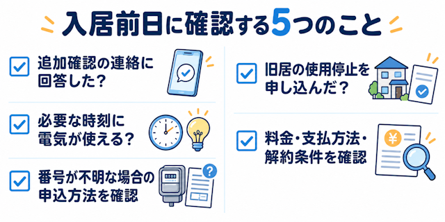 入居前日に確認する5つのポイント