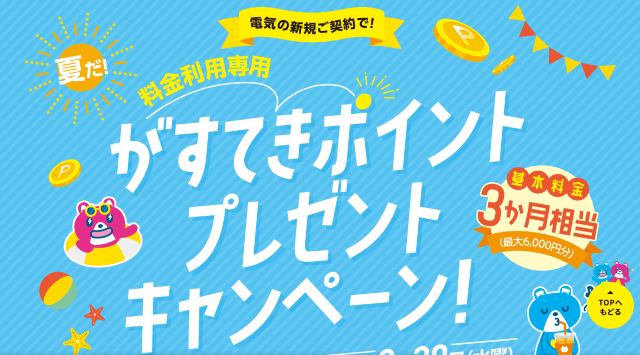夏だ！料金利用専用がすてきポイントプレゼントキャンペーン！