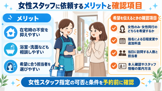 女性スタッフに依頼するメリットと確認項目