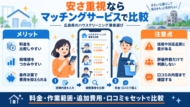 安さ重視で比較検討したいならハウスクリーニングのマッチングサービス