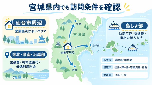 宮城県の訪問条件マップ