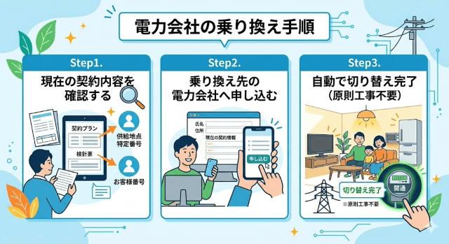電力会社の乗り換え手順