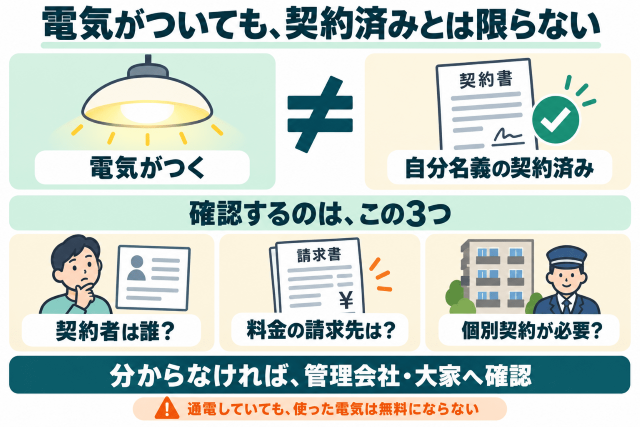 電気がつく≠契約済み 図解