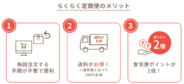食卓便 らくらく定期便のメリット